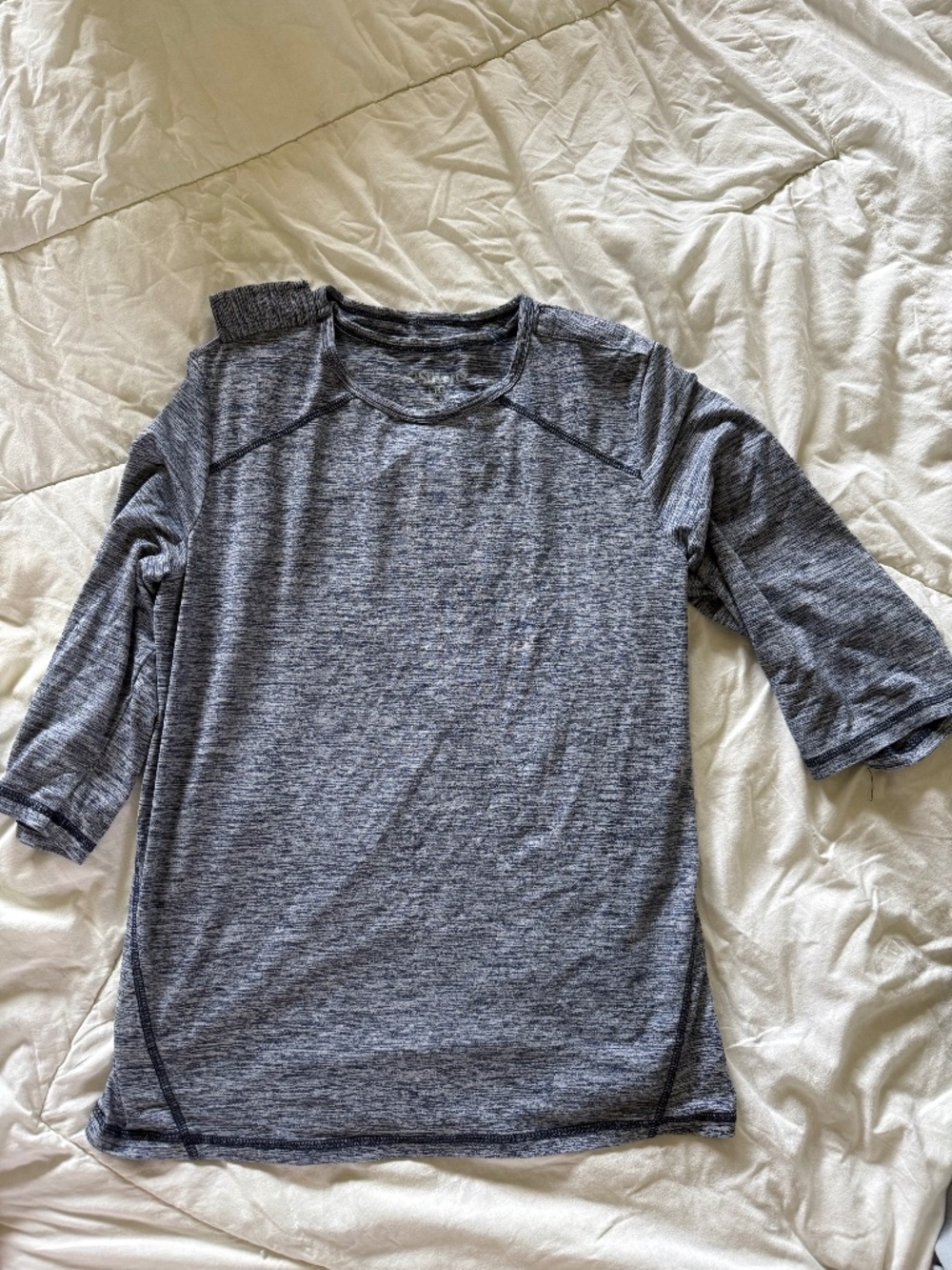 Silverts Heathered Blue 3/4 Sleeve Large